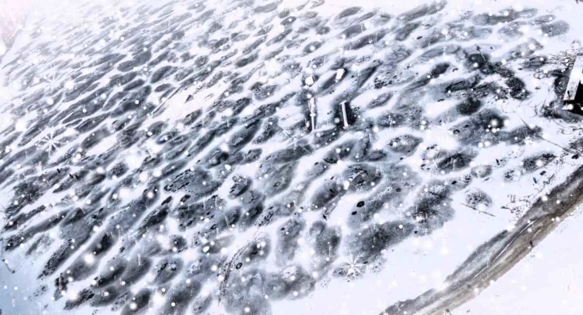 Głębokie zimą z drona